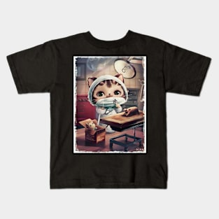 Cute cat surgeon Kids T-Shirt